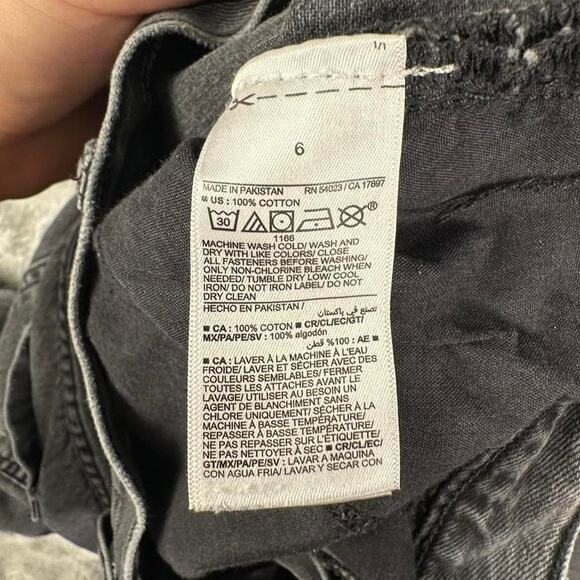 Old Navy Charcoal Grey Baggy Wide Leg Denim Jeans Size 6 - Picture 4 of 8